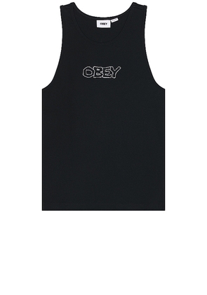 Obey Trace Rib Tank in Black. Size M, S, XL/1X.