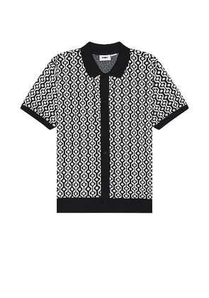 Obey Testament Button Up Polo in Black. Size M, S.