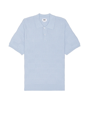 Obey Alfred Polo Sweater in Baby Blue. Size M, XL/1X.