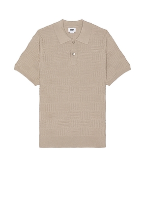 Obey Alfred Polo Sweater in Nude. Size M, S, XL/1X.