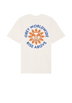 Obey Rise Above Tee in Cream. Size M, S, XL/1X.
