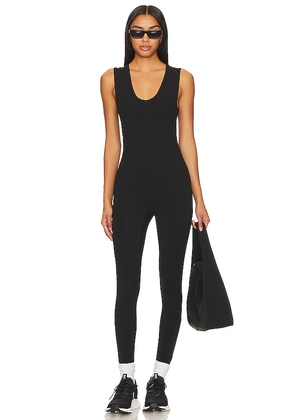 YEAR OF OURS Body V Neck Jumpsuit in Black. Size XL, XS.