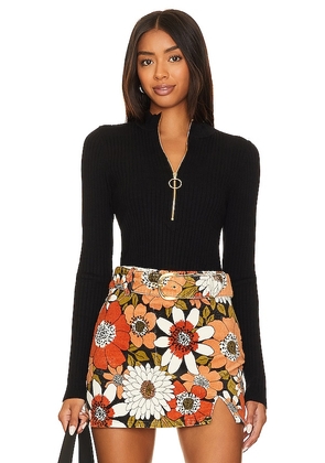 Show Me Your Mumu Charlie Zip Sweater in Black. Size L, S, XL.