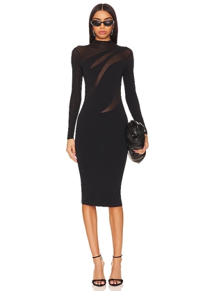 Wolford Sheer Opaque Dress in Black. Size XS.