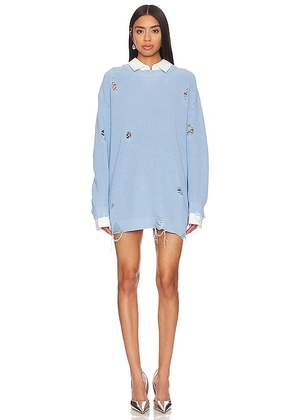SER.O.YA Chloe Sweater Dress in Baby Blue. Size M, S, XS, XXS.
