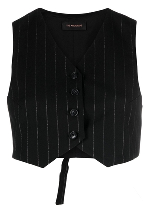 THE ANDAMANE Nadine pinstripe buttoned vest - Black