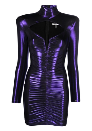 NISSA shimmer cut-out minidress - Purple