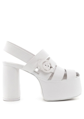Gloria Coelho asymmetric-buckle platform sandals - White