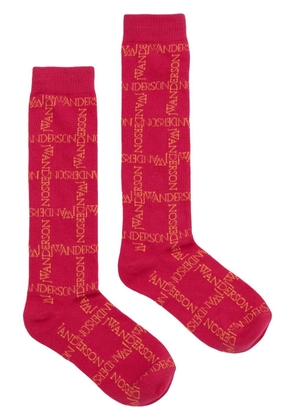 JW Anderson monogram-knit socks - Pink