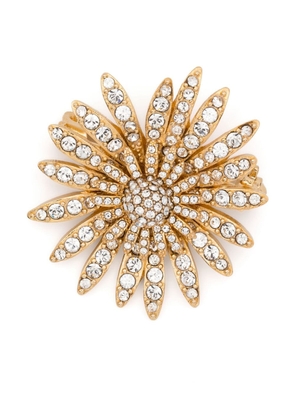 Dolce & Gabbana crystal-embellished flower brooch - Gold