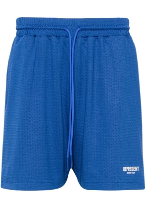 Represent logo-print drawstring shorts - Blue