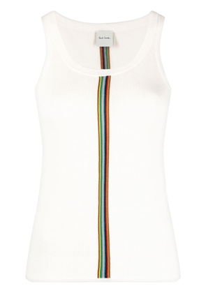 Paul Smith stripe detail ribbed tank top - Neutrals