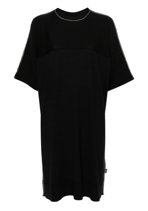MM6 Maison Margiela logo-tag short-sleeve dress - Black