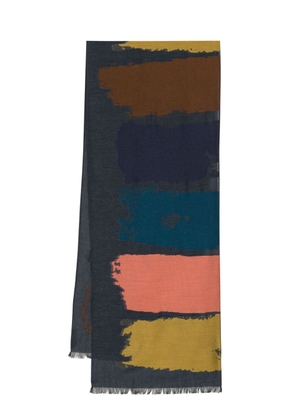 Paul Smith Painted Stripe cotton-blend scarf - Blue