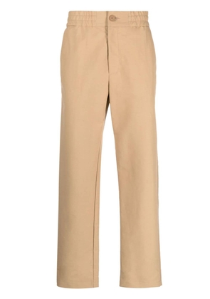 Versace Jeans Couture logo-patch straight-leg trousers - Neutrals