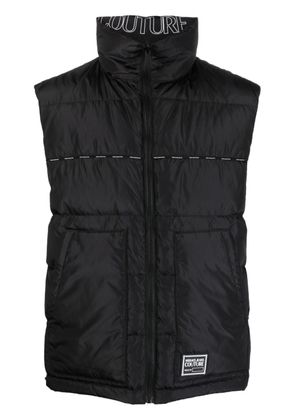 Versace Jeans Couture logo-print reversible padded gilet - Black