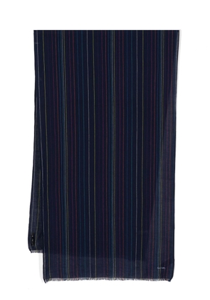 Paul Smith Stitch Stripe cotton scarf - Blue