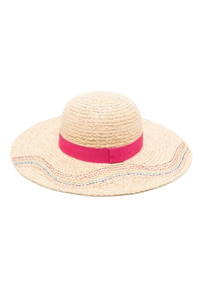 Paul Smith ribbon-detail sun hat - Neutrals