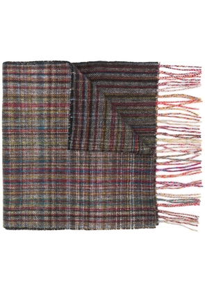 Paul Smith classic fringed scarf - Blue