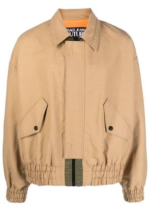 Versace Jeans Couture logo-patch bomber jacket - Neutrals