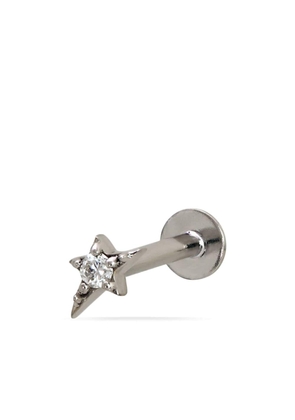 Lark & Berry 14kt white gold mini Shooting Star diamond stud earring - Silver