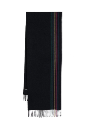PS Paul Smith Sports Stripe fringed scarf - Blue