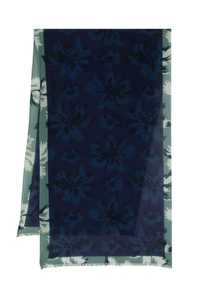 PS Paul Smith palm-tree print cotton scarf - Blue
