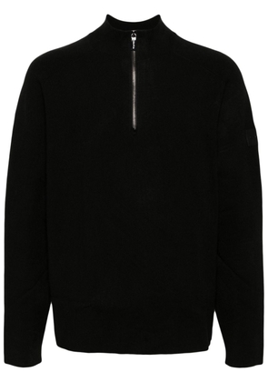 Calvin Klein logo-patch fine-knit jumper - Black