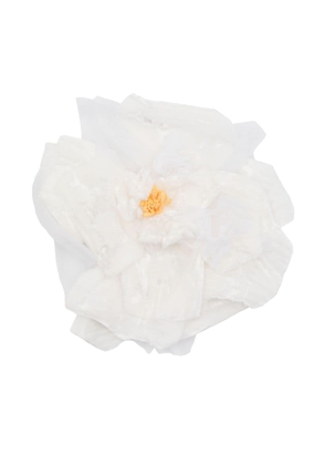 Dolce & Gabbana velvet floral brooch - White