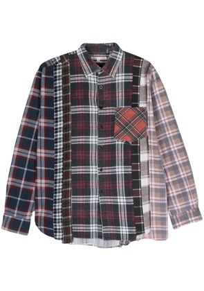 Needles panelled-design flannel shirt - Red