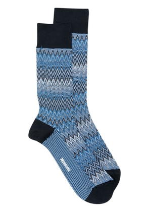 Missoni zigzag-woven cotton socks - Blue