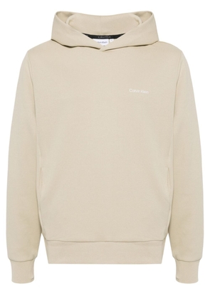 Calvin Klein logo-print cotton-blend hoodie - Neutrals