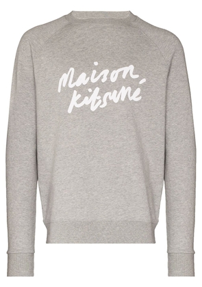 Maison Kitsuné logo print cotton sweatshirt - Grey