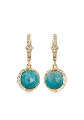 Astley Clarke 18kt recycled yellow gold Luna amazonite and sapphire drop earrings