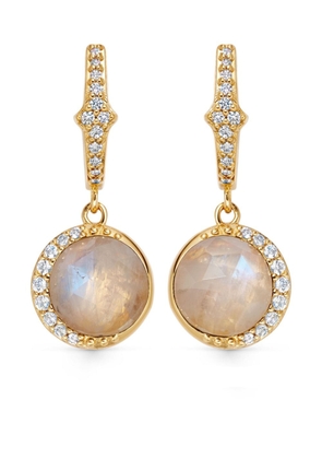 Astley Clarke 18kt recycled yellow gold Luna moonstone and sapphire drop earrings