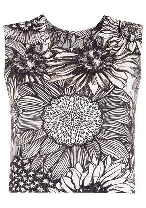 Osklen cropped sunflower-print vest top - Black