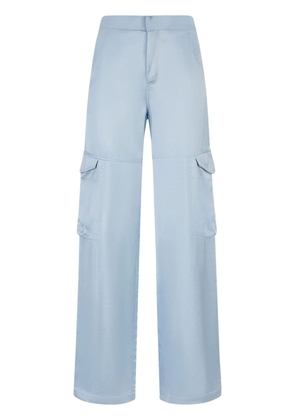 Gcds high-waisted satin cargo trousers - Blue