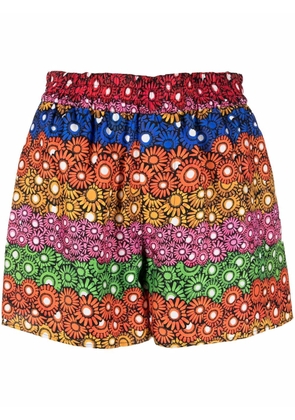 La DoubleJ floral-print pull-up shorts - Red