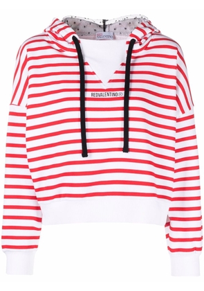 RED Valentino striped drawstring hoodie