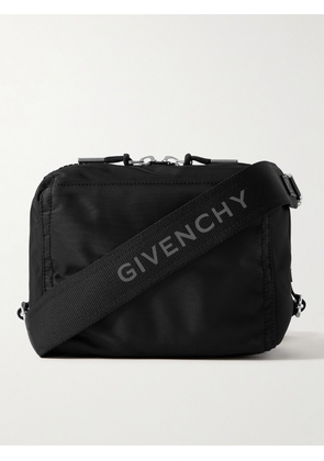 Givenchy - Pandora Small Leather-Trimmed Nylon Messenger Bag - Men - Black
