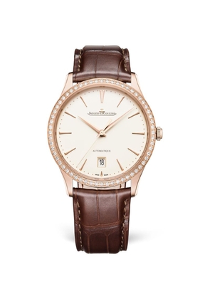 Jaeger-Lecoultre Rose Gold And Diamond Master Ultra Thin Date Watch 39Mm