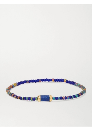 Luis Morais - 14-Karat Gold, Lapis Lazuli and Bead Bracelet - Men - Blue