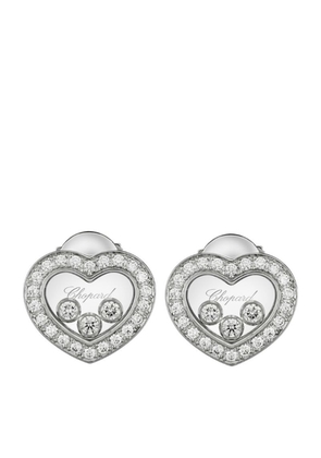 Chopard White Gold And Diamond Happy Diamonds Stud Earrings