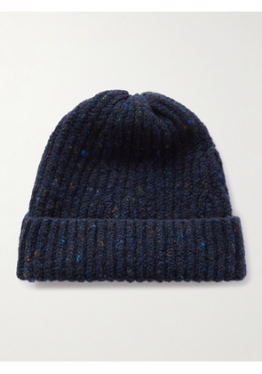 Inis Meáin - Ribbed Merino Wool and Cashmere-Blend Beanie - Men - Blue