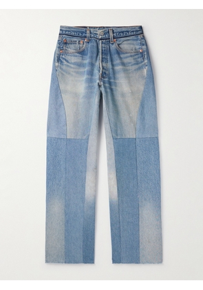 READYMADE - Wide-Leg Distressed Patchwork Jeans - Men - Blue - UK/US 32