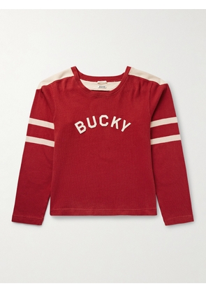 BODE - Appliquéd Striped Cotton-Jersey Sweatshirt - Men - Red - S