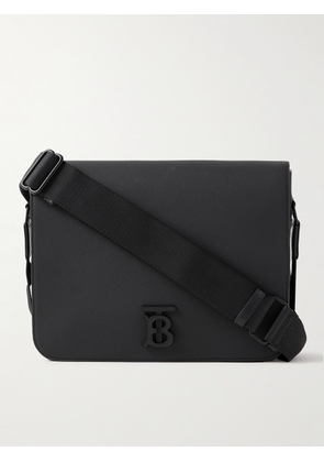 Burberry - Logo-Embellished Full-Grain Leather Messenger Bag - Men - Black