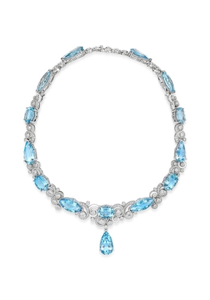 Boodles Platinum, Diamond And Aquamarine A Family Journey Geneva Necklace