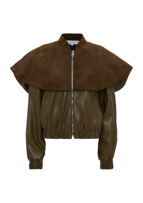 Jw Anderson Oversized-Collar Leather Bomber Jacket