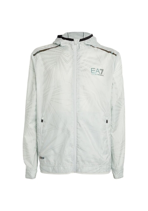 Ea7 Emporio Armani Patterned Logo Zip-Up Jacket